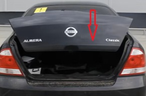 Закрытие багажника Nissan Almera Classic