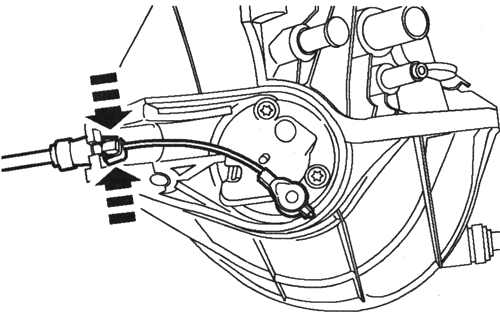 Отсоединение троса исполнительного устрой­ства IMRC от впускного коллектора Ford Focus 2