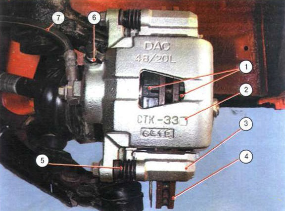 Тормозной механизм переднего колеса Chevrolet Lanos