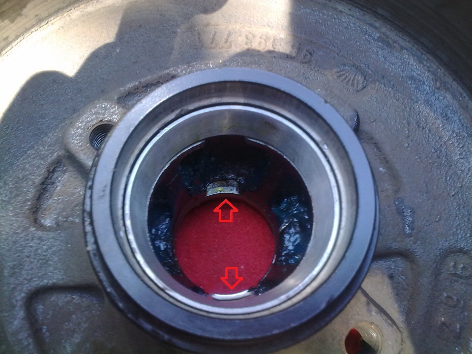 Расположение фаз для выбивки наружного кольца наружного подшипника Chevrolet Lanos