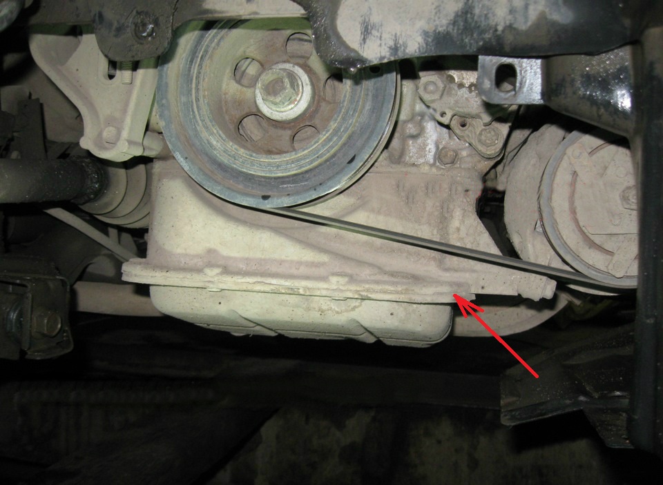 Размещение прорези между масляным поддоном и картером двигателя 6B31 Mitsubishi Outlander XL