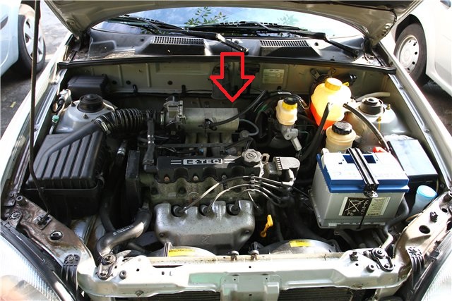 Расположение рулевого механизма Chevrolet Lanos