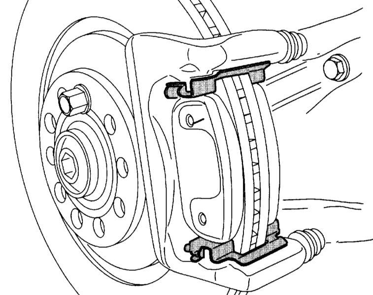 Установка колодок тормозного механизма задних колес C43 Audi A4 2