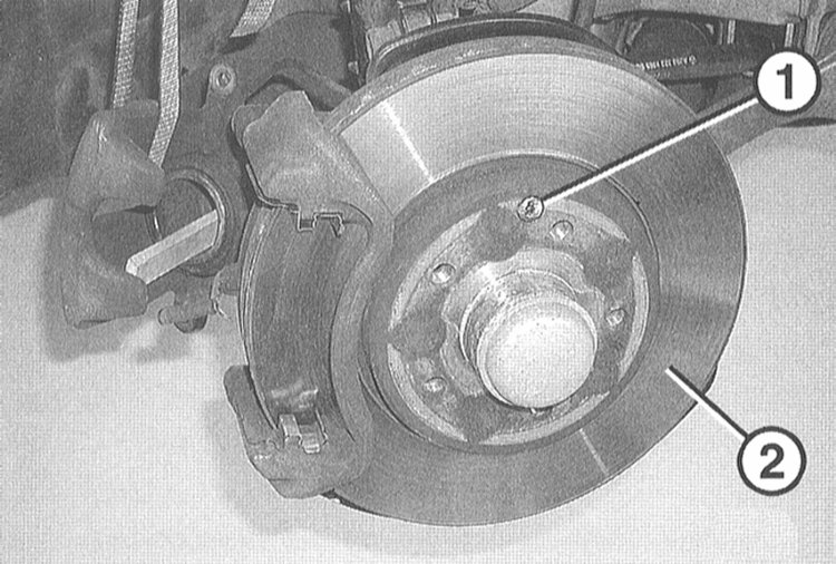 Снятие тормозного диска со ступицы Mercedes-Benz W203