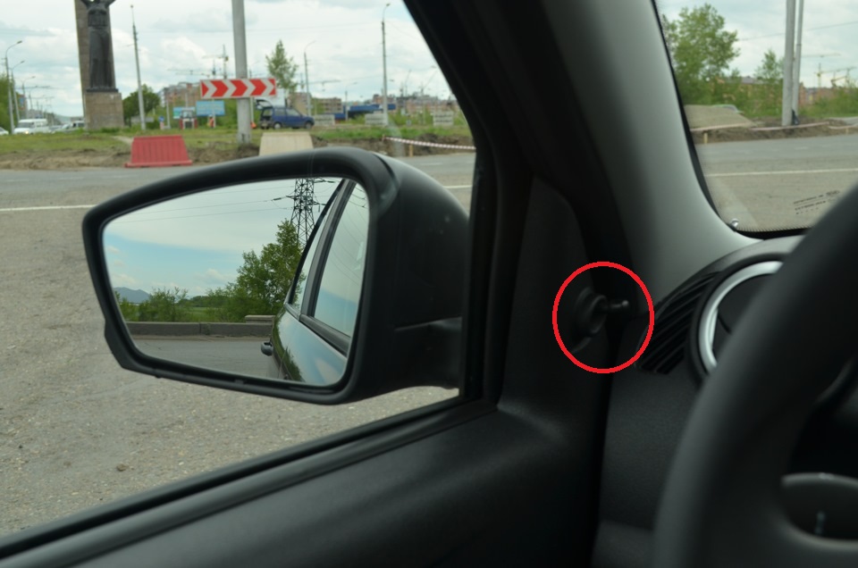 Настройка зеркала заднего вида со стороны водителя в Лада Гранта (ВАЗ 2190)
