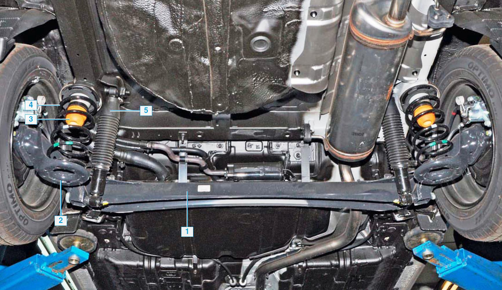 Элементы задней подвески на автомобиле Hyundai Solaris