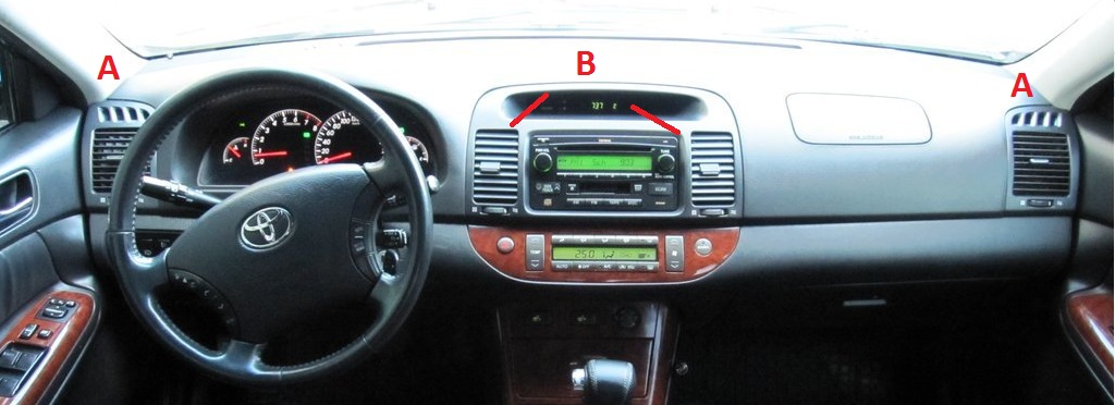 Центральные и боковые дефлекторы Toyota Camry 