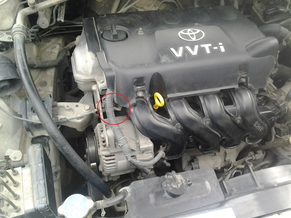 Место установки клапана VVT-i Toyota Camry 