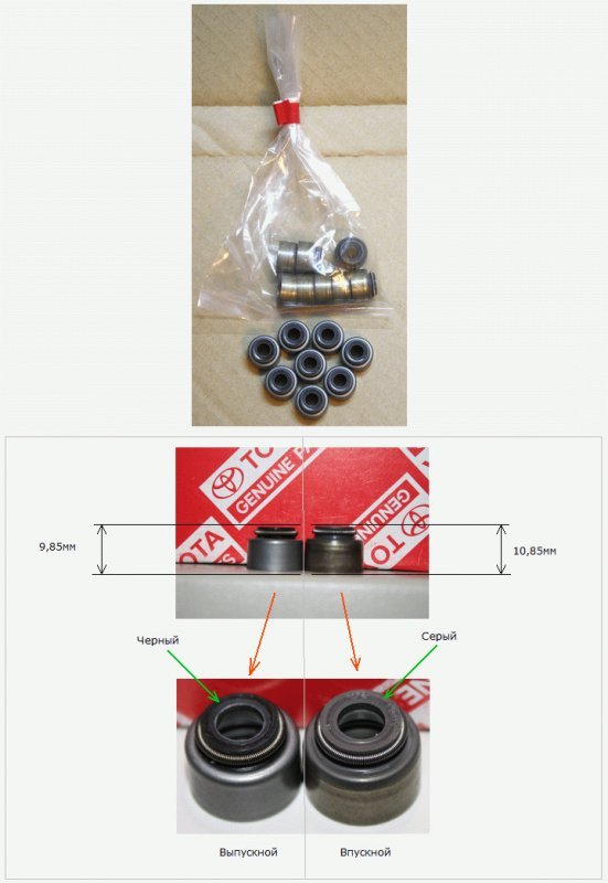 Difference of valve stem seals Toyota Camry 