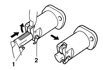 Схема подготовки механизма натяжителя цепи привода механизма газораспределения к установке Toyota Camry 