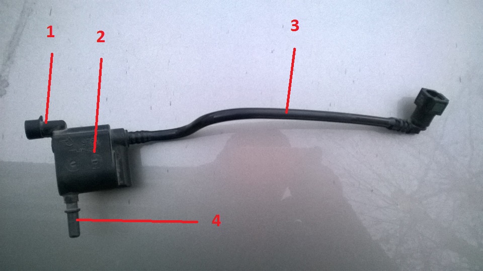 Обозначение элементов электромагнитного клапана продувки адсорбера Лада Гранта (ВАЗ 2190)