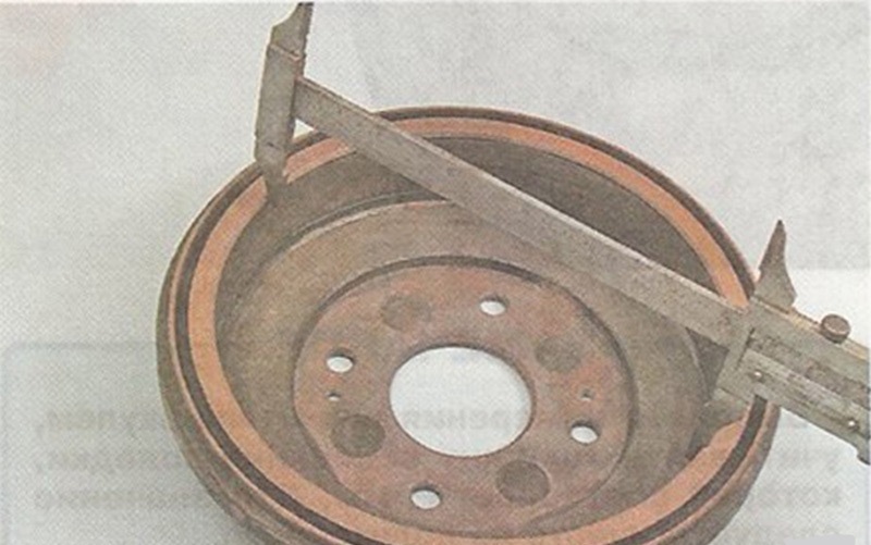 Измерение внутреннего диаметра тормозного барабана Lada Largus