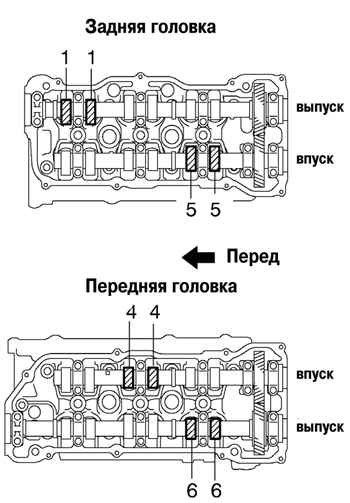 Проверка тепловых зазоров клапанов двигателя Toyota Camry 