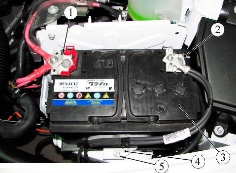 Детали для снятия аккумуляторной батареи Lada Largus