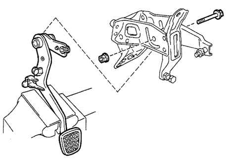 Снятие педали сцепления Toyota Camry  с кронштейна