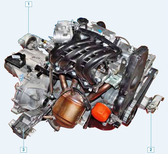 Расположение опор двигателя Лада Гранта (ВАЗ 2190)