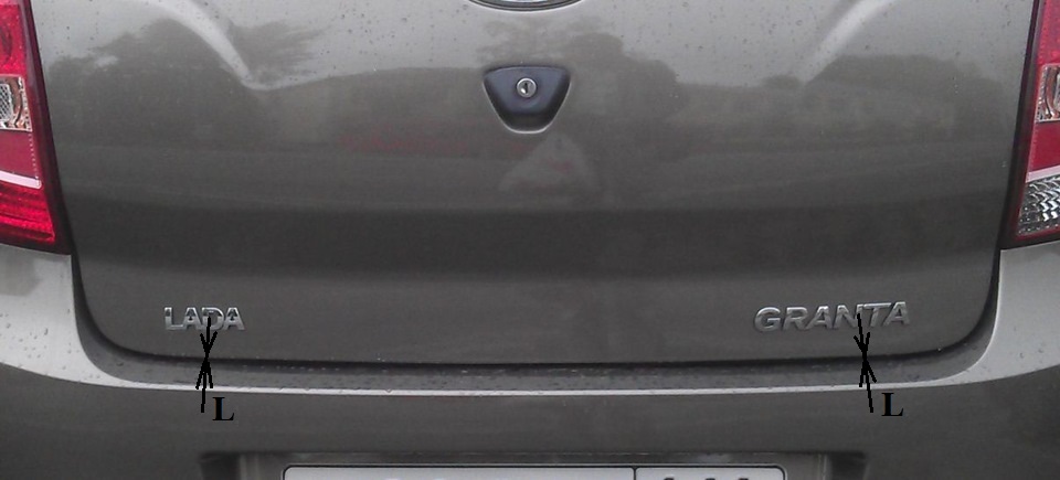 Зазоры между крышкой багажника и задним бампером Лада Гранта (ВАЗ 2190)