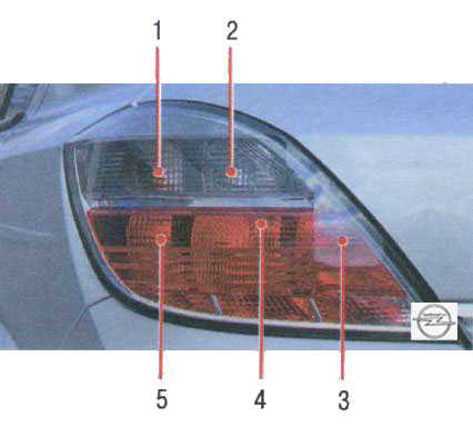 Расположение стоп сигналов. Opel Corsa c 1.2 2002г лампочки фар.