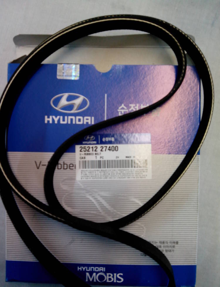 Ремень вспомогательных агрегатов 25212-27400 на Hyundai Santa Fe CM 2006-2012