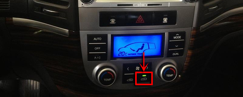 Кнопка забора наружного воздуха на Hyundai Santa Fe CM 2006-2012
