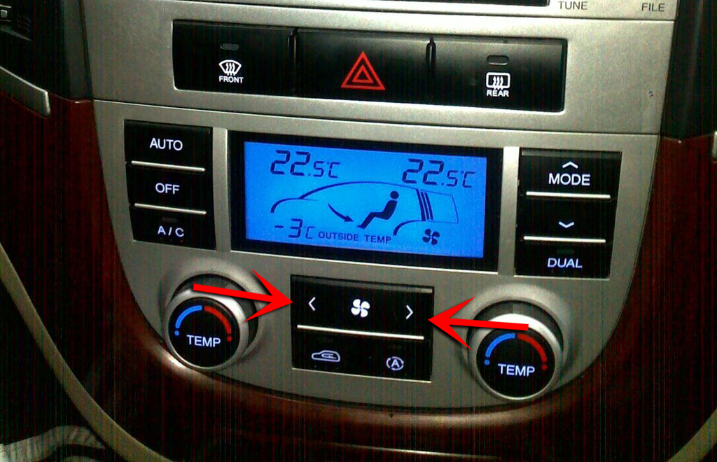 Скорость вентилятора отопителя на Hyundai Santa Fe CM 2006-2012