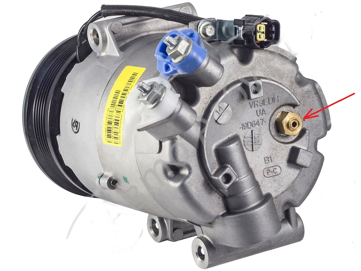 Размещение клапана сброса аварийного давления компрессора кондиционера Лада Гранта (ВАЗ 2190)