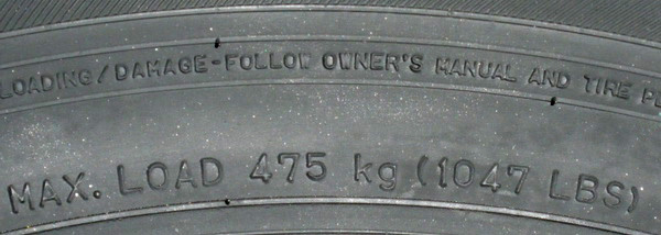 Информация о грузоподъемности шины в различных единицах измерения для Лада Гранта (ВАЗ 2190)
