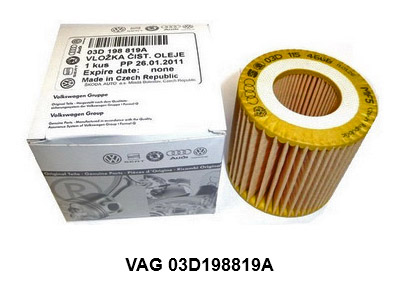 Масляный фильтр VAG 03D198819A для двигателя 1.2 MPI Skoda Rapid