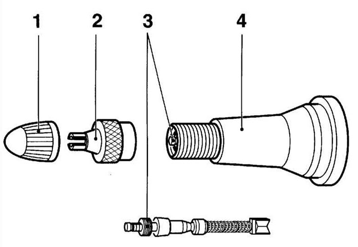 Схема конструкции вентиля шин Audi A4