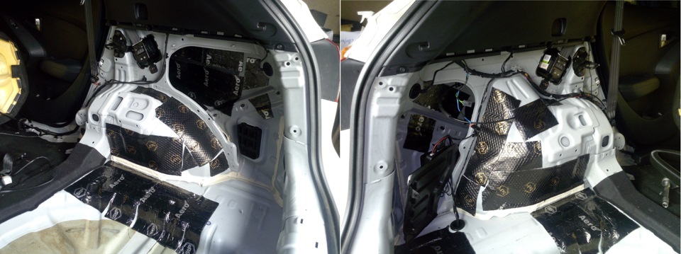 Оклеить виброизоляцией колесные арки на автомобиле Hyundai ix35