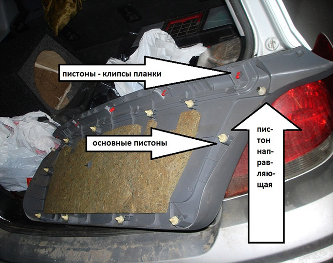 Пистоны крепления обшивки задней двери Mitsubishi Outlander I 2003 - 2008