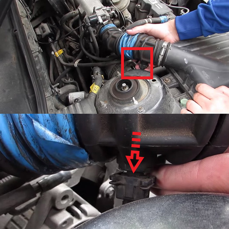 Отсоединение колодки жгута проводов системы управления от датчика температуры Chevrolet Lanos