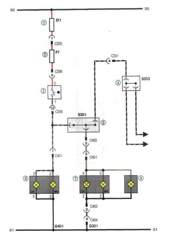 Схема соединения приборов освещения (продолжение 6) Chevrolet Lanos
