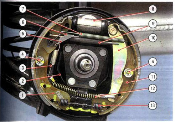 Тормозной механизм заднего колеса Chevrolet Lanos