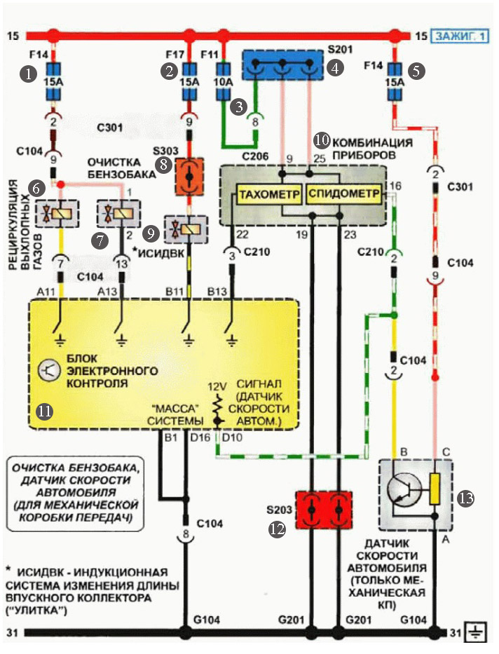 Система управления двигателем Chevrolet Lanos