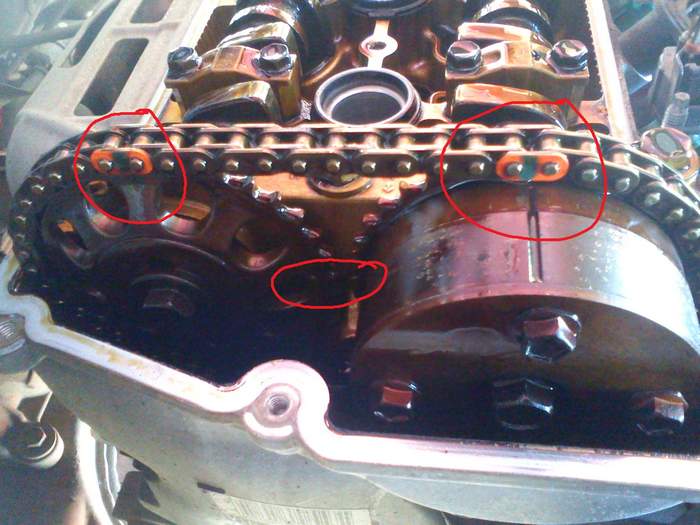 Совпадение меток фаз газораспределения в Toyota RAV4