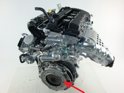 Размещение кожуха и ведомого диска сцепления двигателя 4B12 Mitsubishi Outlander XL