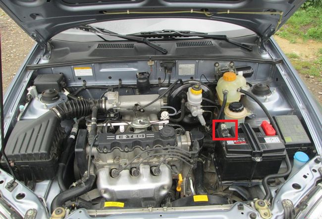 Провод клеммы «минус» аккумуляторной батареи Chevrolet Lanos