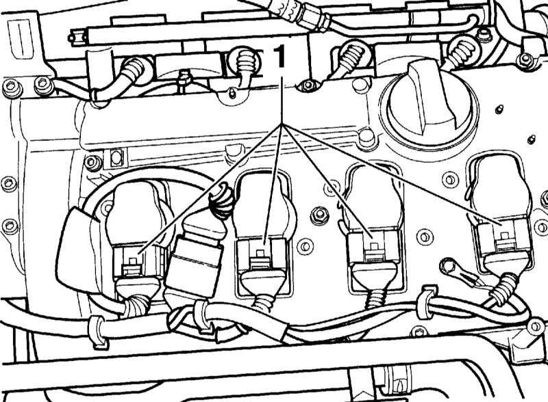 Снятие присоединительных штекеров катушек зажигания Audi A4 2