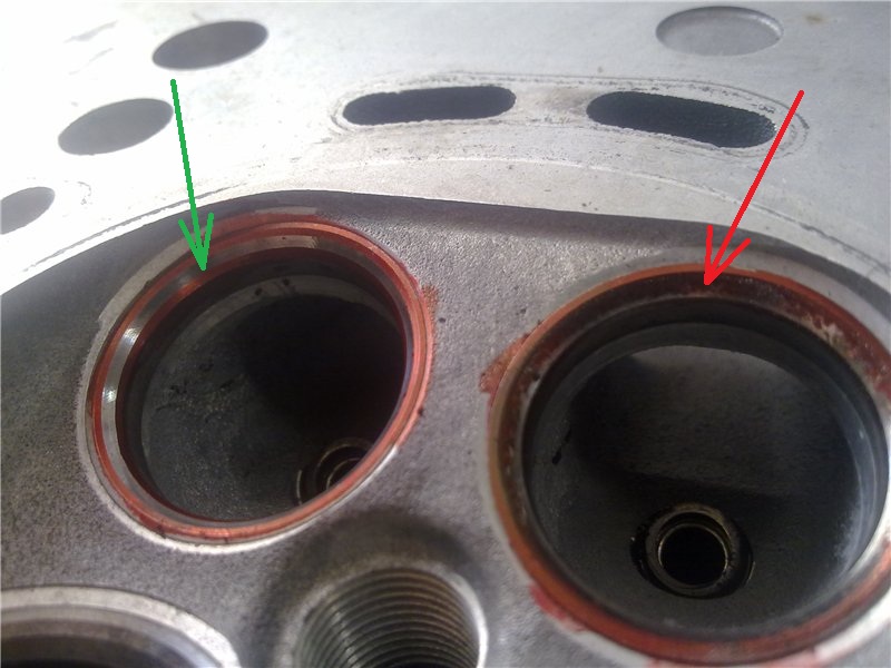 Пятно контакта клапана с седлом газораспределительного механизма двигателя 4B12 Peugeot 4007