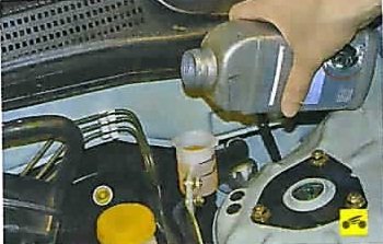 Доливка тормозной жидкости в бачок гидроприводов тормозной системы Nissan Almera Classic