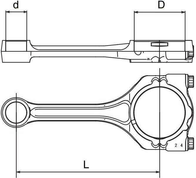 Геометрические параметры шатуна двигателя 4B12 Peugeot 4007