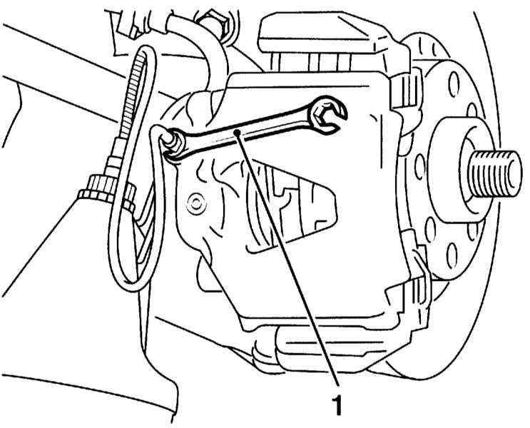 Открывание штуцера гидропривода тормозов ключем Audi A4 2