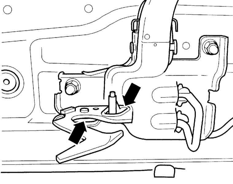 Смазка крючка капота кузова Audi A4 2