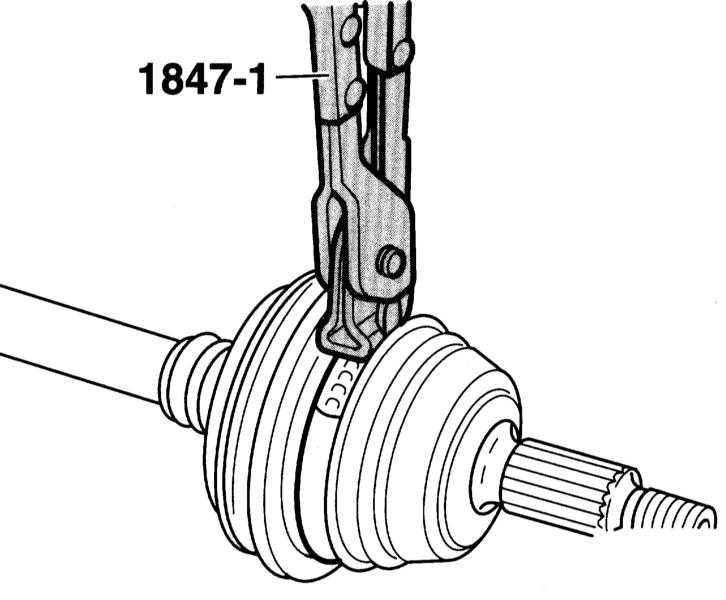Специальные клещи HAZET 1847-1 для снятия хомутов шарнира Audi A4 2