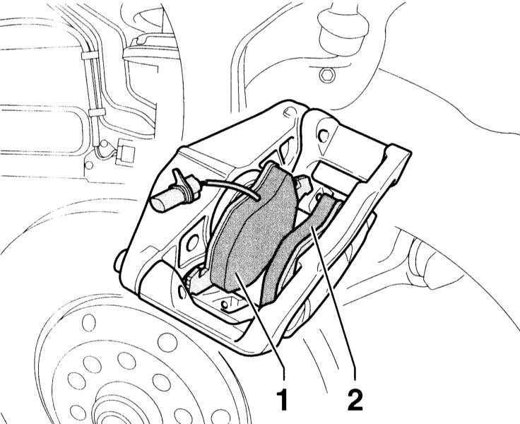 Установка тормозных колодок из суппортом на направляющую и тормозной диск Audi A4 2