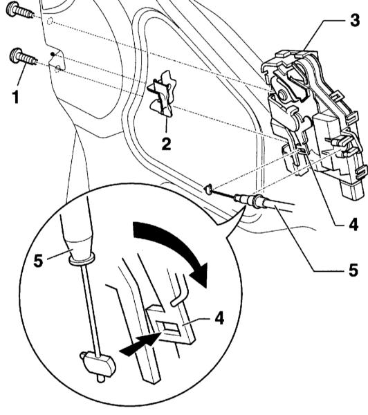 Схема монтажа замка двери Audi A4 II (B6)
