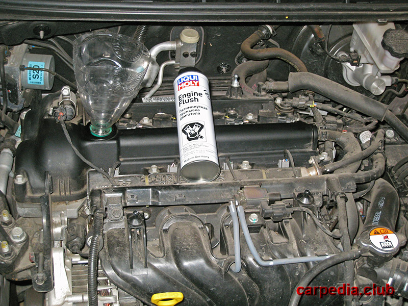 Жидкость для очистки двигателя на автомобиле Hyundai Elantra J5 MD