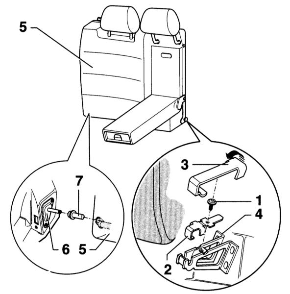 Снятие откидной спинки заднего сиденья Audi A4 II (B6)