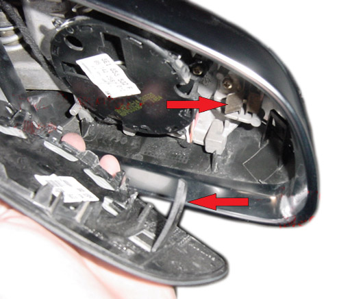 Защелки-ручаги механизма бокового зеркала Audi A4 II (B6) 